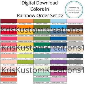 Download Stampin Up Paper Cardstock Tool Combo Rainbow Order Color Spectrum Swatch Chart Organization Template ROYGBIV #2
