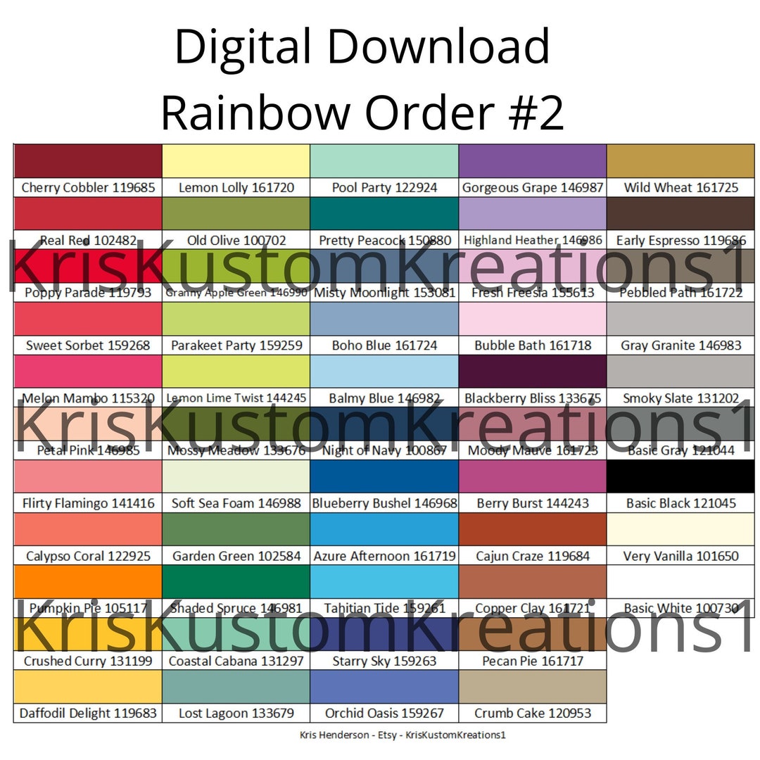 Download Stampin up Paper Cardstock Tool Combo Rainbow Order Color