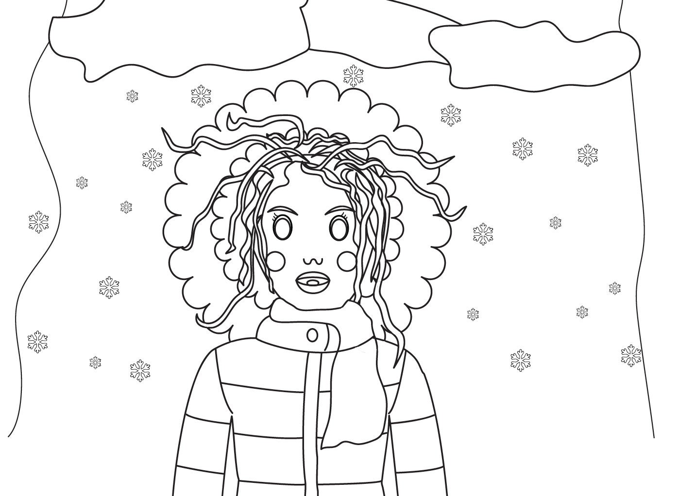 PDF Coloring Page for Girls Downloadable Coloring Page for Girls
