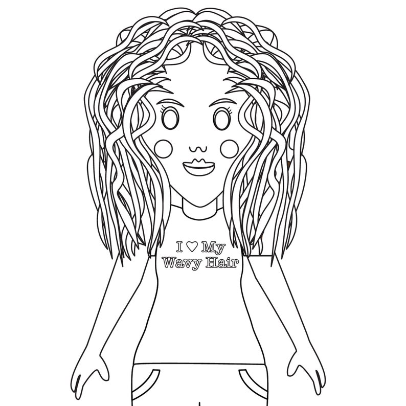 PDF Coloring Page for Girls Downloadable Coloring Page for Girls