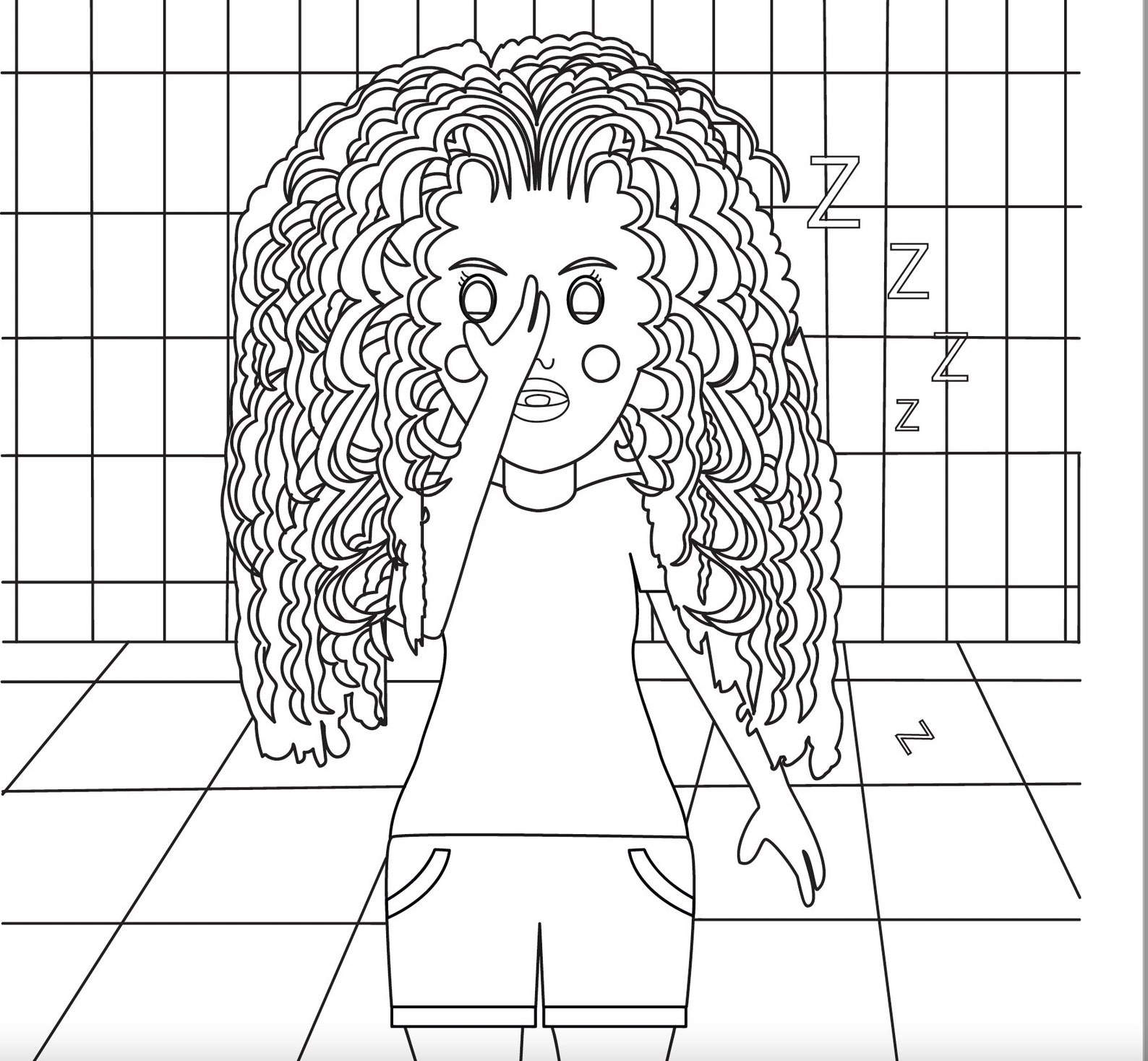 PDF Coloring Page for Girls Downloadable Coloring Page for Girls