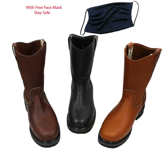 Men s Best Work Boots Pull on Leather Oil Water Slip Resistant Size 7 13 Etsy