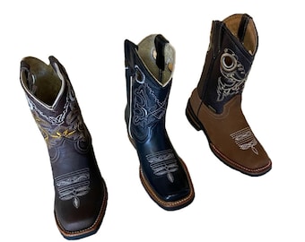 Echte Rindsleder Kinder Rodeo Stiefel Handarbeit