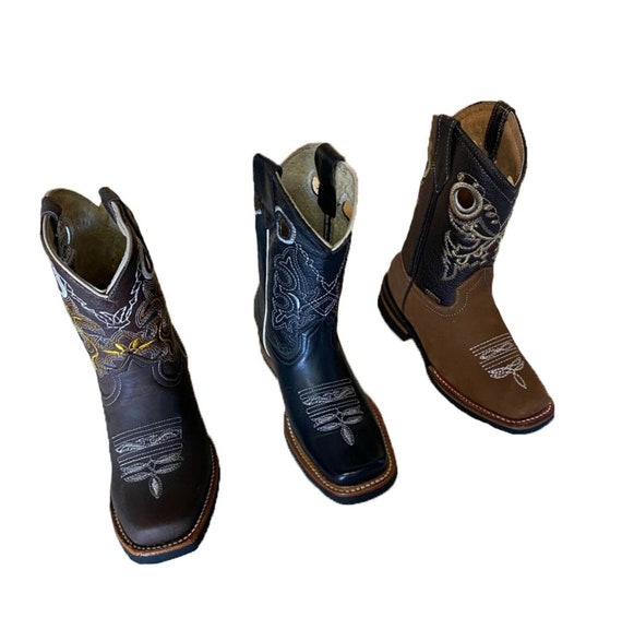 Genuine Cowhide Kids Rodeo Boots Handmade