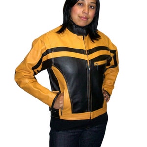 KILL BILL UMA THURMAN Yellow Biker Leather Jacket – RIGAS by HS