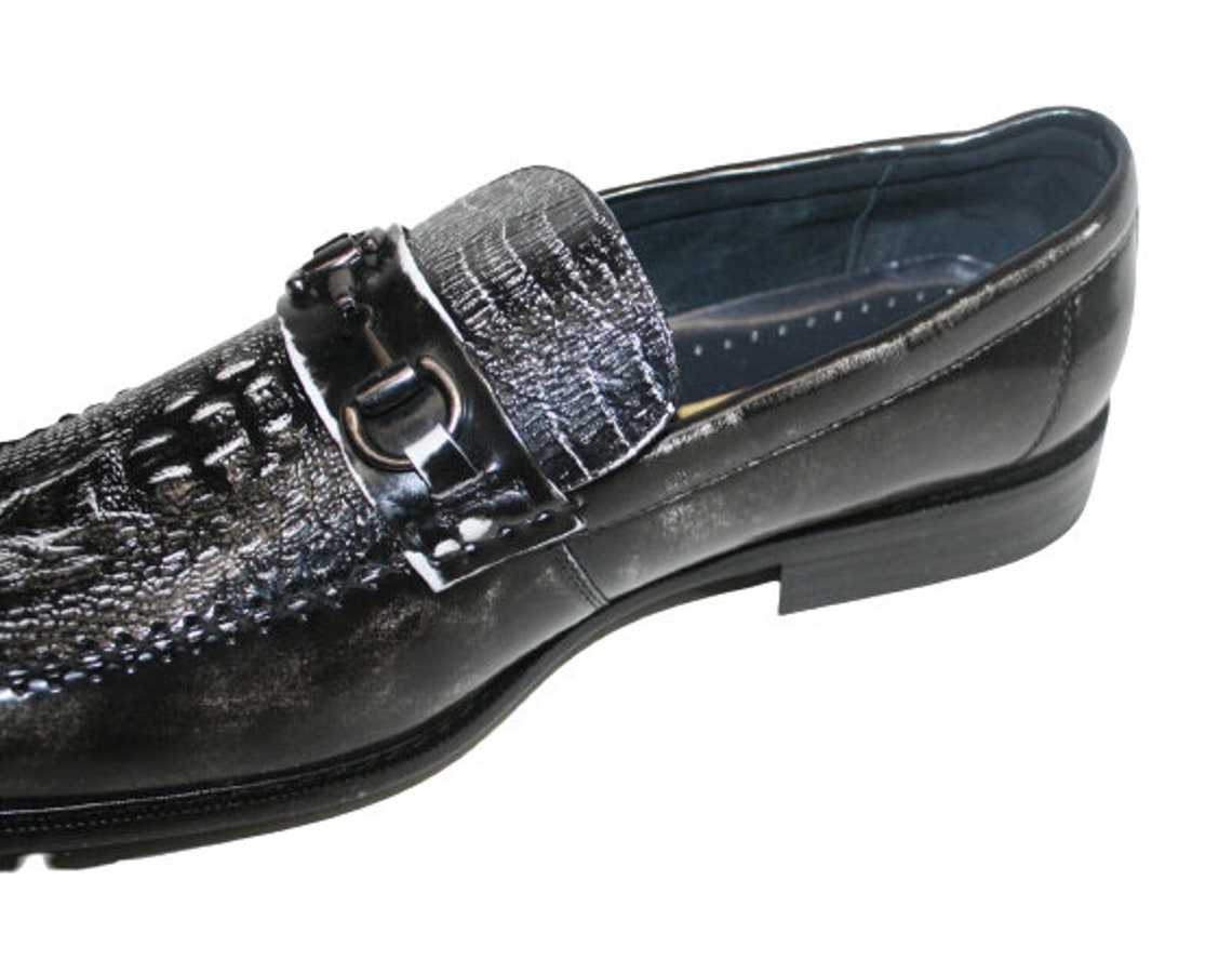 Homme Deli Aldo Grey Slip on Dress Loafers Faux Leather