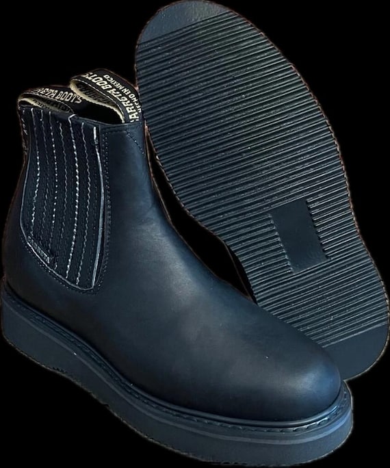 Men Light Weight Pull on Leather Ankle Round Toe Half Work  display picture 3