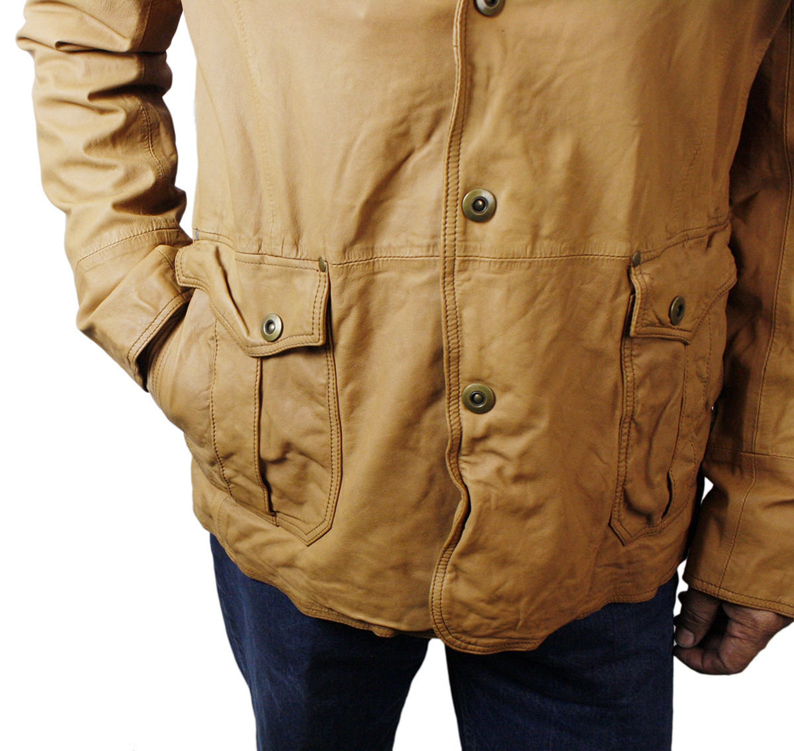 Men Genuine Lamb Washable Leather Long Coat Jacket Handcrafted Etsy