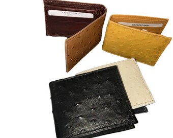 Black Red Brown Genuine Ostrich Leg Skin Leather Men's Bifold Wallet Brown Black Red Brown Genuine Ostrich Leg Skin Leather Men's Bifold Wallet Brown