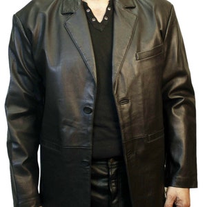 Hommes Genuine soft Lamb Leather Classic Sports Blazer Fabriqué à la main