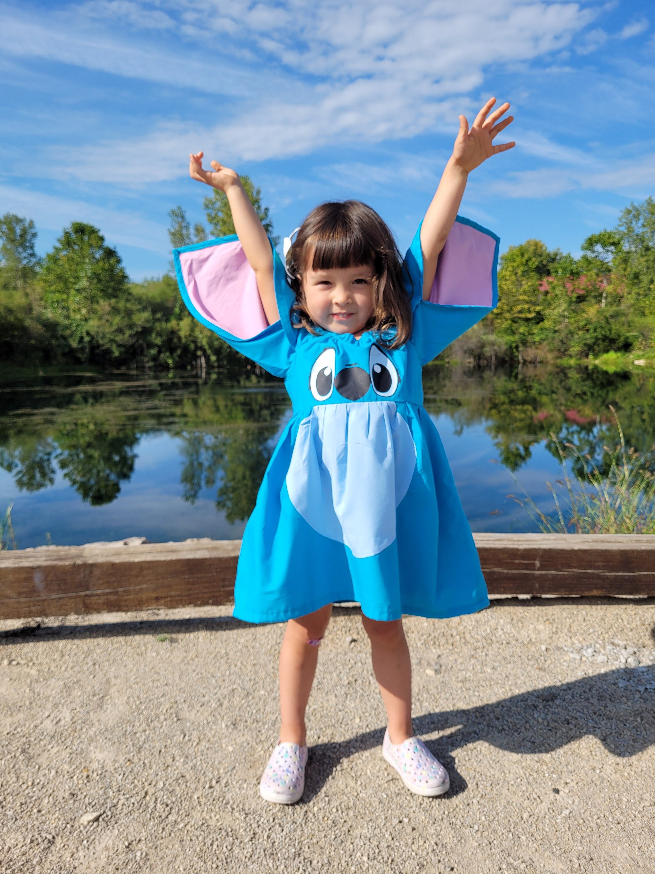 2023 año Disney Stitch vestido niñas vestido niños Cosplay fiesta lindo  moda vestir 1-10 años niños cumpleaños princesa disfraz 4T Gao Jinjia LED