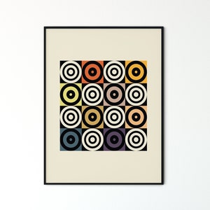 Mid Century Modern Geometric Abstract Wall Art Print, Burnt Orange Yellow Black Modern Retro Art, Living Room Apartment Decor  "INFINITY"