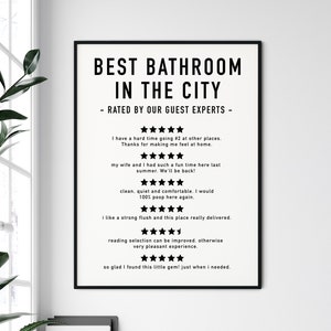 FUNNY BATHROOM REVIEWS Décoration murale de salle de bain, Signes drôles de salle de bain, Décor de salle de bain, Art de salle de bain, Art mural de salle de bain