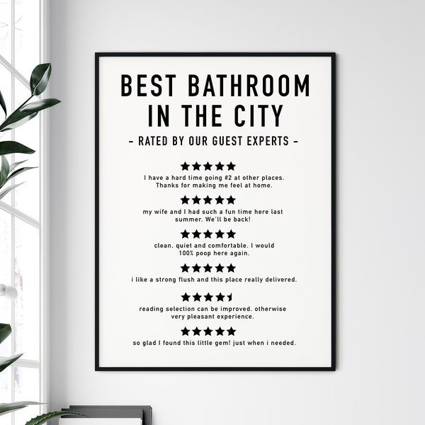 FUNNY BATHROOM REVIEWS Bathroom Wall Decor, Funny Bathroom Signs, Bathroom Decor, Bathroom Art, Bathroom Wall Art
