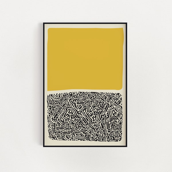 Yellow Modern Print Etsy
