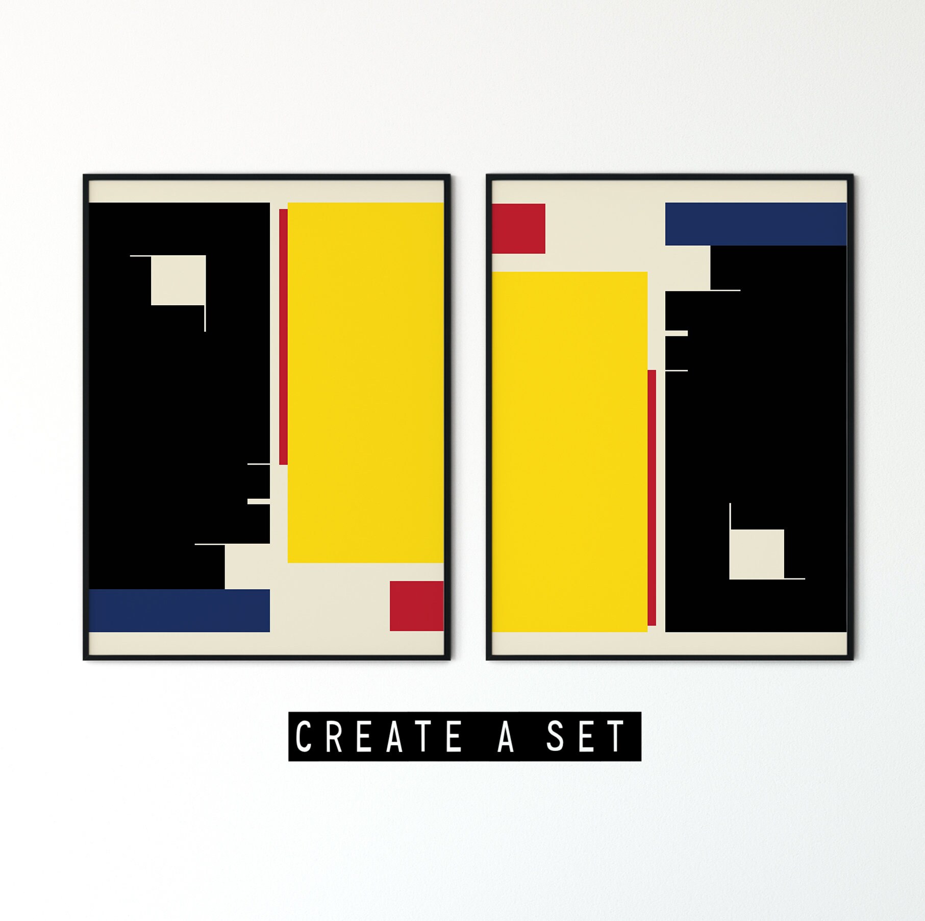 Bauhaus Style Minimalist Modern Geometric Abstract Wall Art - Etsy