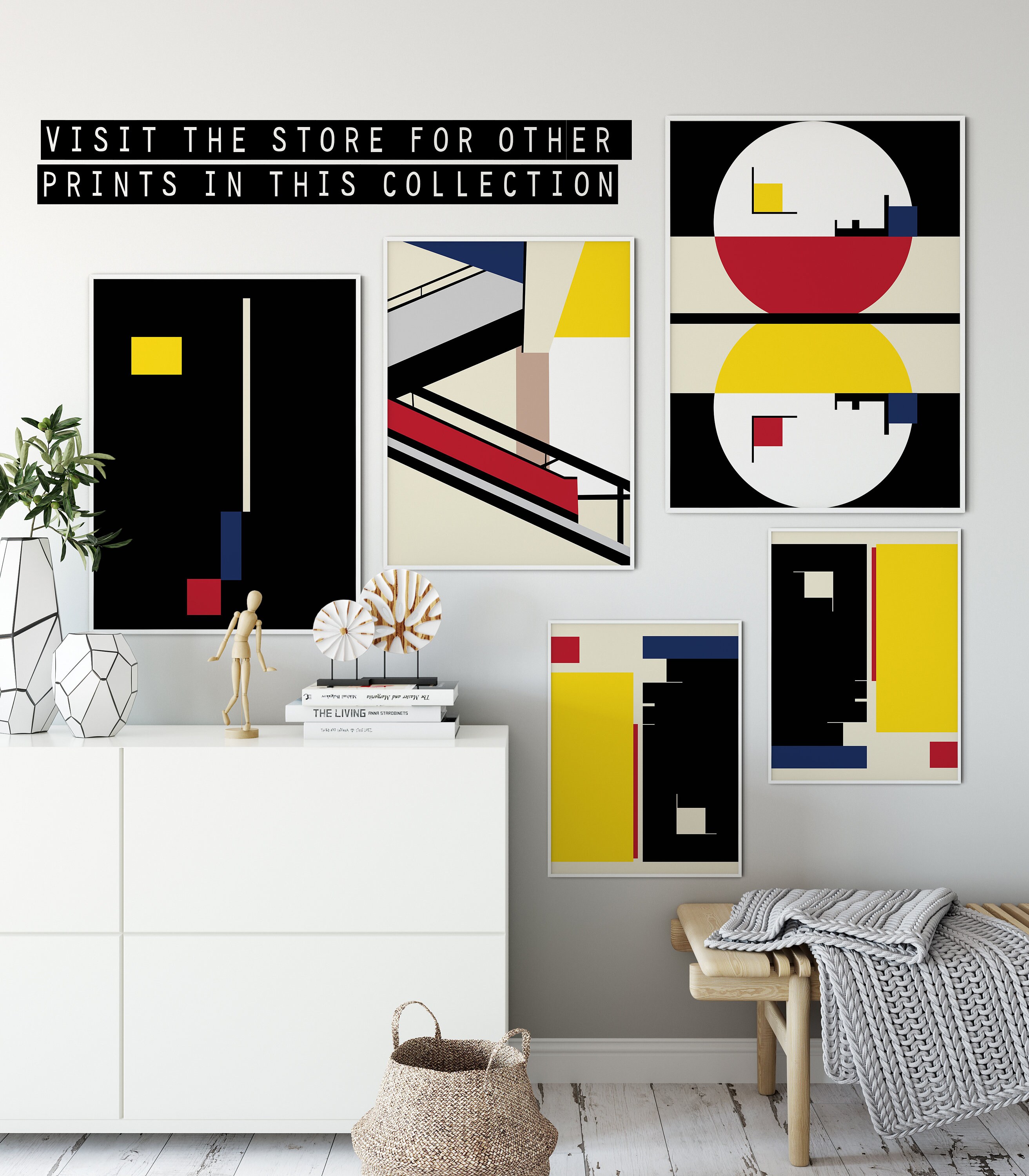 Bauhaus Style Minimalist Modern Geometric Abstract Wall Art - Etsy