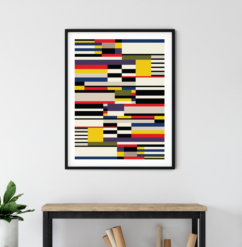 Bauhaus Modern Art Retro Decor Ideas Abstract Printable Wall Geometric Print Poster