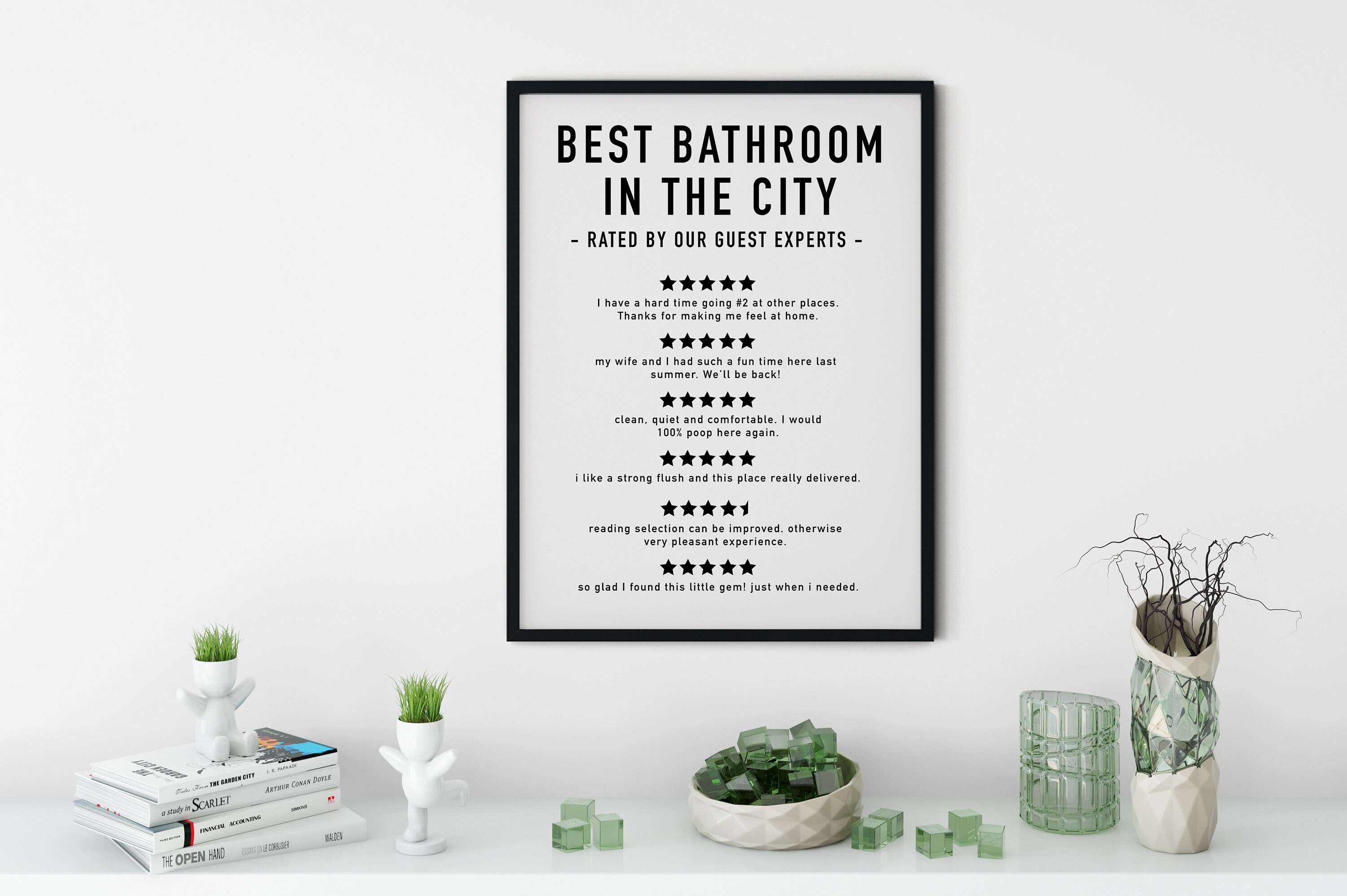 FUNNY BATHROOM REVIEWS Bathroom Wall Decor Funny Bathroom Etsy UK