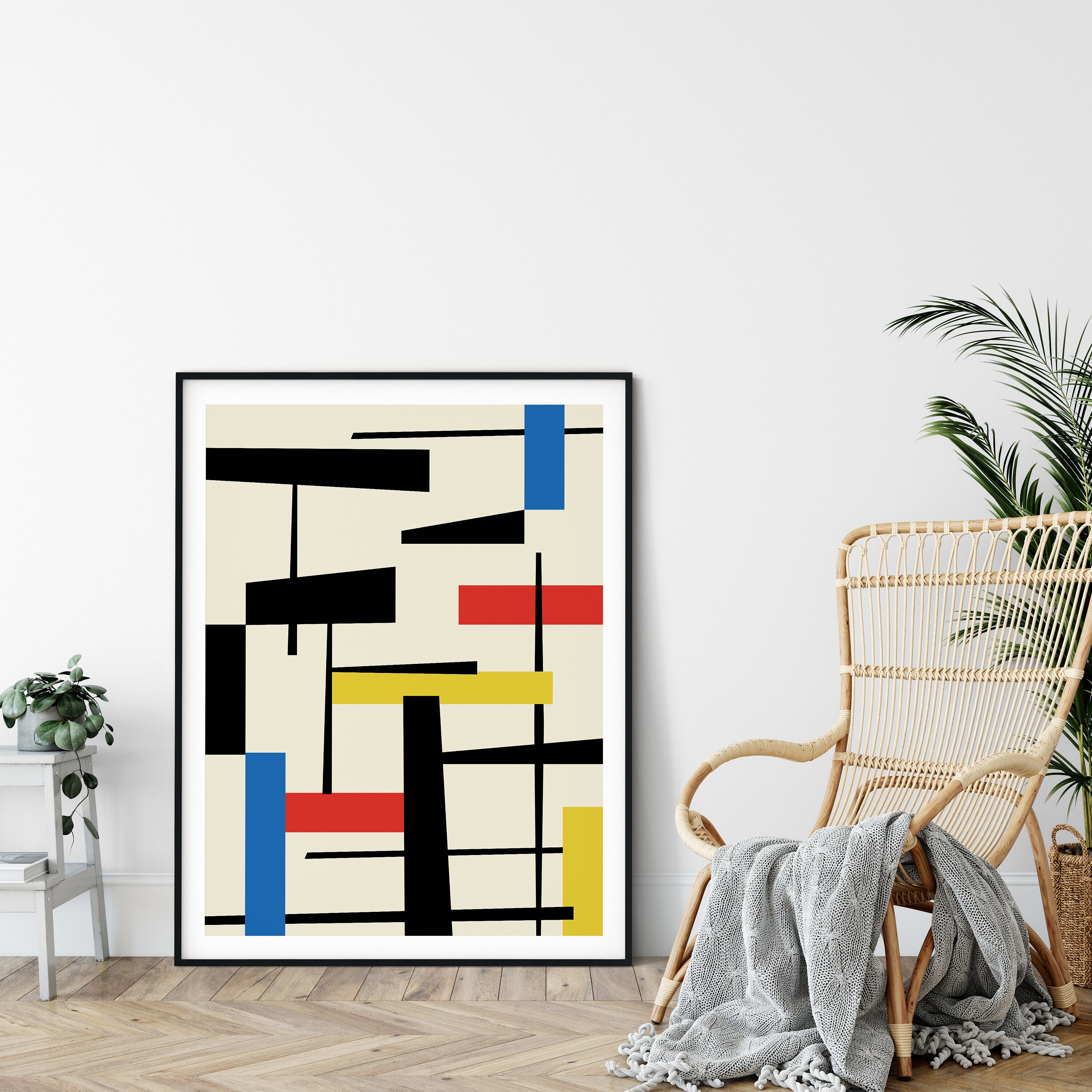 Bauhaus Style Minimalist Modern Geometric Abstract Wall Art - Etsy
