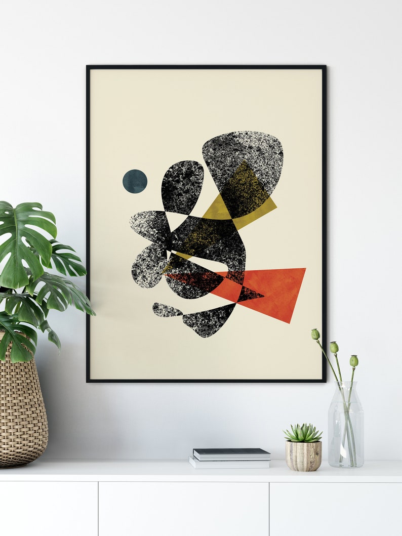 Modern Retro Minimalist Abstract Wall Art Print Mid Century Etsy