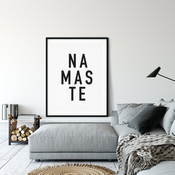 Namaste Sign Namaste Wall Art Namaste In Bed Print Yoga Etsy