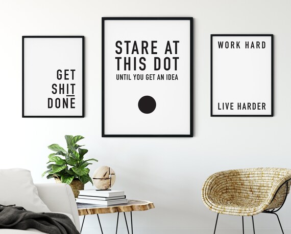 Motivational Wall Art Office Decor for Women Work From Home Sign, Office Desk  Accessories Inspirational Quotes Printable Thank You Gifts 