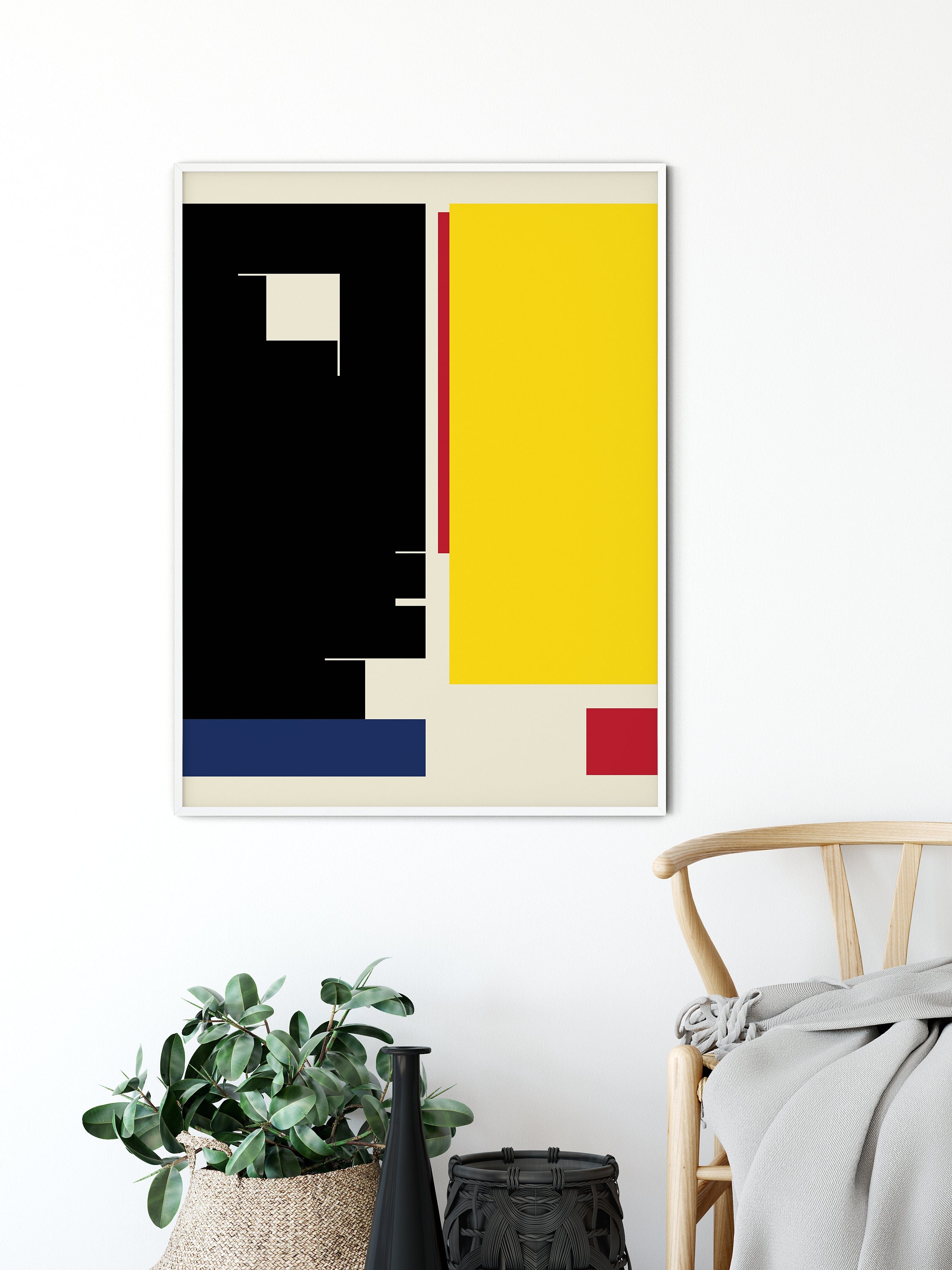 Bauhaus Style Minimalist Modern Geometric Abstract Wall Art - Etsy