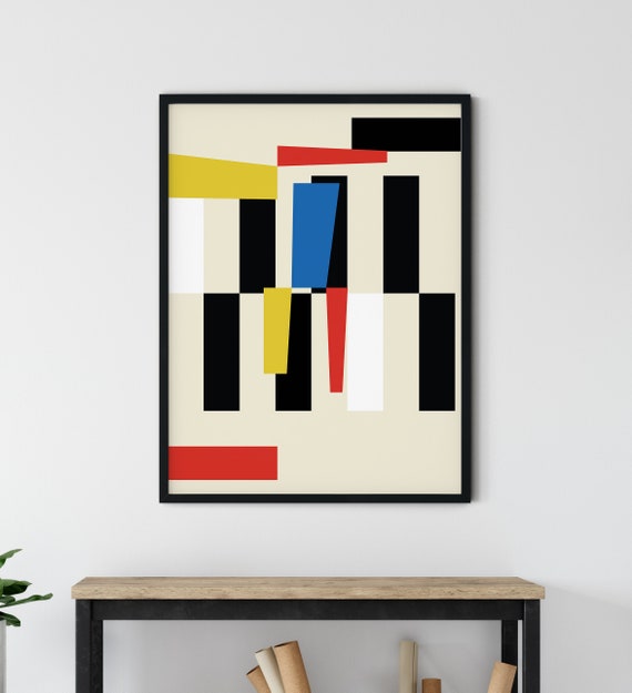 Bauhaus Style Minimalist Modern Geometric Abstract Wall Art | Etsy