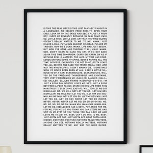 Bohemian Rhapsody Lyrics Printable Art, Living Room Art, Bedroom Art ...