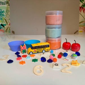 Back to School Dough Kit | Homemade Play Dough | First Day of School Toddler Activity | Busy Box | Montessori Fine Motor Toy