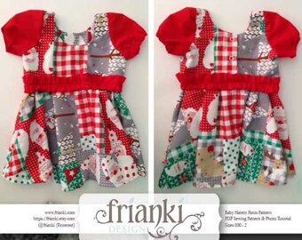 Baby Girl Sleeved Ruffle Dress - PDF Sewing Pattern and Photo Tutorial - Sizes 000 to 2 - Instant Download