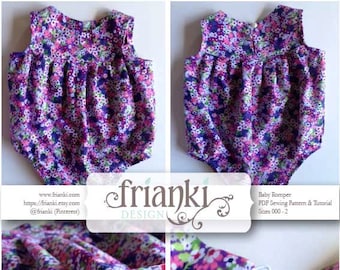 Baby Girl Romper - PDF Sewing Pattern and Photo Tutorial - Sizes 000 to 2 - Instant Download - Kids Toddler Child Easy Sew Pattern