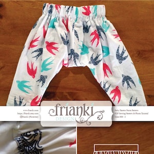 Baby Harem Pants - PDF Sewing Pattern and Photo Tutorial - Sizes 000 to 2 - Instant Download - Kids Toddler Child Easy Sew Pattern