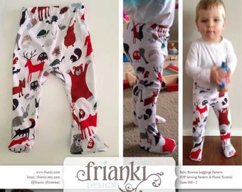 Baby Footsie Leggings - PDF Sewing Pattern and Photo Tutorial - Sizes 000 to 2 - Instant Download - Kids Toddler Child Easy Sew Pattern
