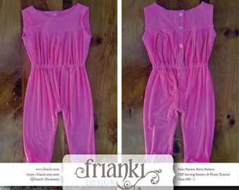 Baby Jumpsuit - PDF Sewing Pattern and Photo Tutorial - Sizes 000 to 2 - Instant Download - Kids Toddler Child Easy Sew Pattern