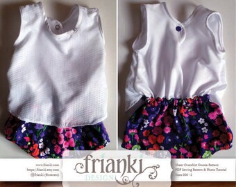Baby Onesie with Sheer Overshirt - PDF Sewing Pattern & Photo Tutorial - Sizes 000 to 2 - Instant Download - Toddler Child Easy Sew Pattern