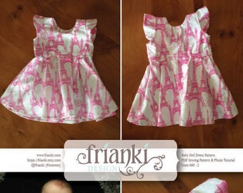 Baby Girl Dress - PDF Sewing Pattern and Photo Tutorial - Sizes 000 to 2 - Instant Download - Kids Toddler Child Easy Sew Pattern