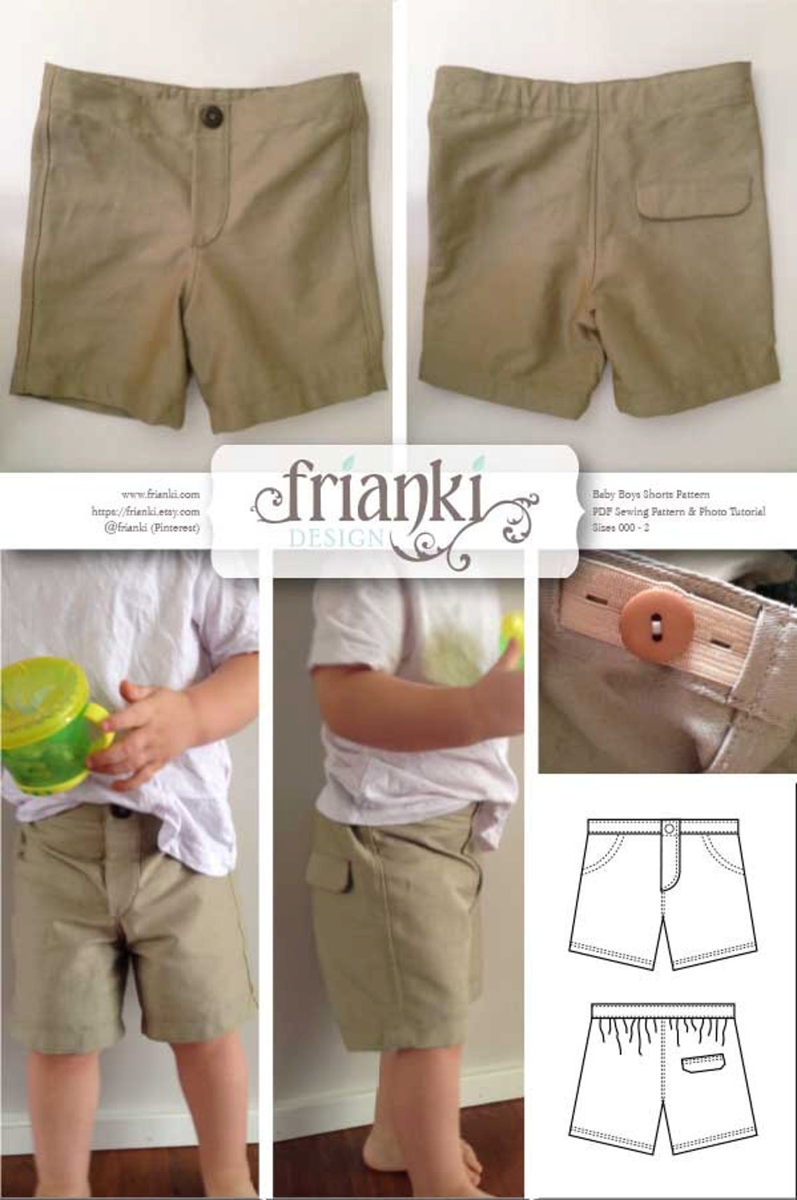 Baby Boy Shorts PDF Sewing Pattern and Photo Tutorial Etsy Australia