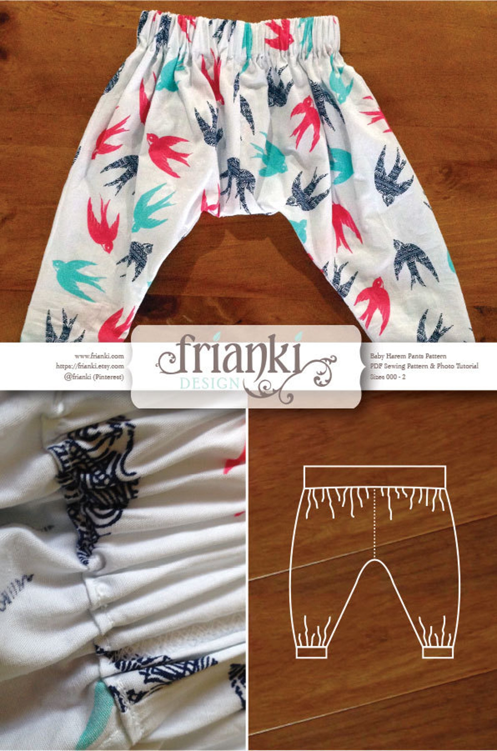 Baby Harem Pants PDF Sewing Pattern and Photo Tutorial Etsy