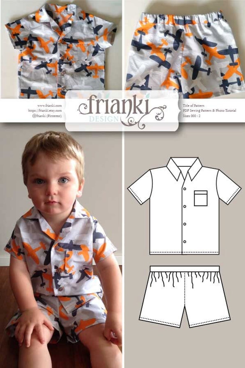 Girls or Boys Baby Pyjamas PDF Sewing Pattern and Photo Tutorial Sizes 000 to 2 Instant Download Baby Toddler Child Kids Easy Sew image 1