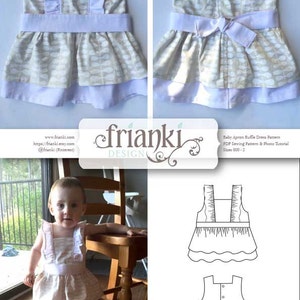 Baby Girl Ruffled Apron Dress PDF Sewing Pattern and Photo Tutorial Sizes 000 to 2 Instant Download Toddler Child Easy Sew Pattern image 1