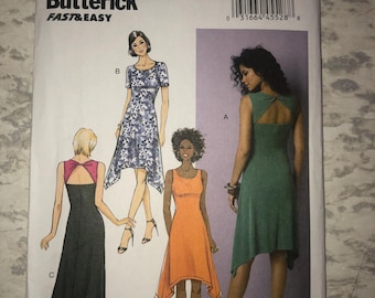 Sukienka dzianinowa Butterick B6050 Wzór: Prosty sweter z ozdobnym skręconym tyłem, Rozmiar 6-14