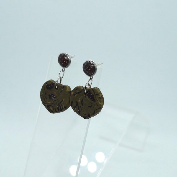lightweight leaf dangle earrings with stainless steel