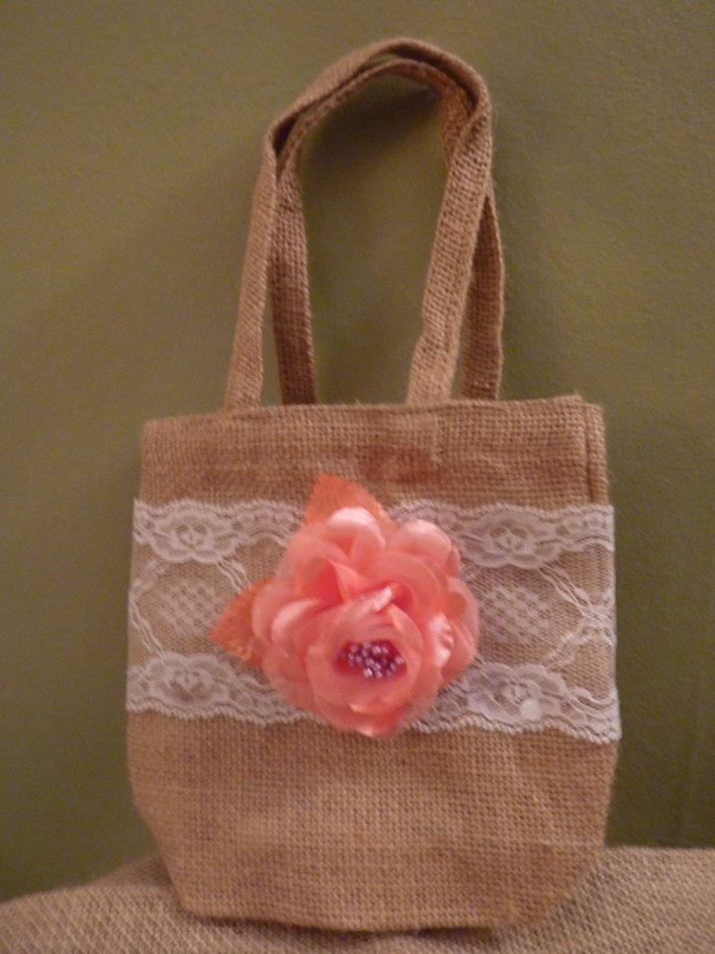 Rustic/shabby Chic Flower Girl Purse, flower Girl Basket Alternative