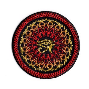 Eye of Ra Patch  Embroidered Iron On Fabric Egyptian Everlasting Life Eye of Horus Symbol Patch by BalkisBoutique!