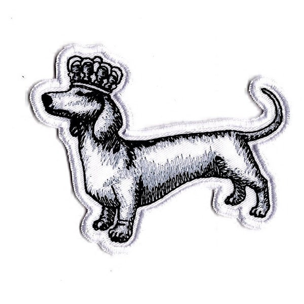 Dachshund Patch By BalkisBoutique! Embroidered Iron on Wiener Dog Fabric Art Applique Patch