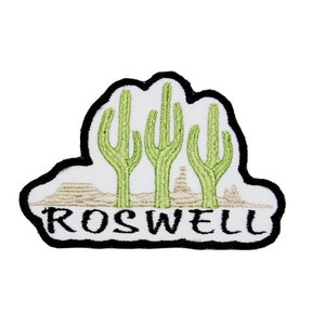 Roswell New Mexico Iron On Embroidered Fabric USA Travel Patch