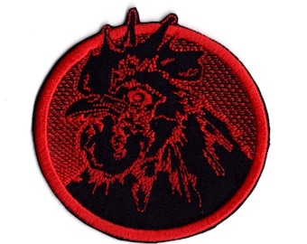 Embroidered Rooster Patch – Iron-On Farmhouse Badge, 3"