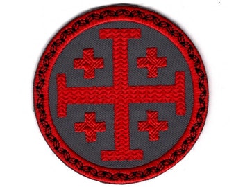 Chevaliers Templiers Traverser. Broche Brodée Thermocollante Moral Patch. Patchs Thermocollants Pour Vêtements - Patchs Crossfit - Patch Templier. 8x6cm